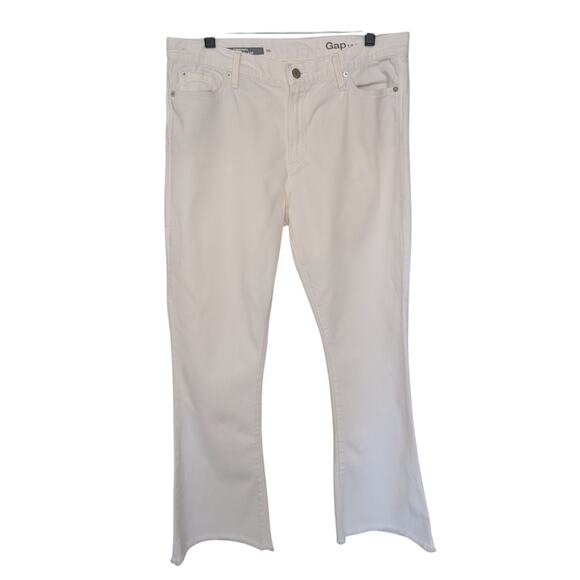 Gap Women Jeans, GAP 1969 White Original Summer Flare Jeans, Sz 10/34R - Picture 2 of 9